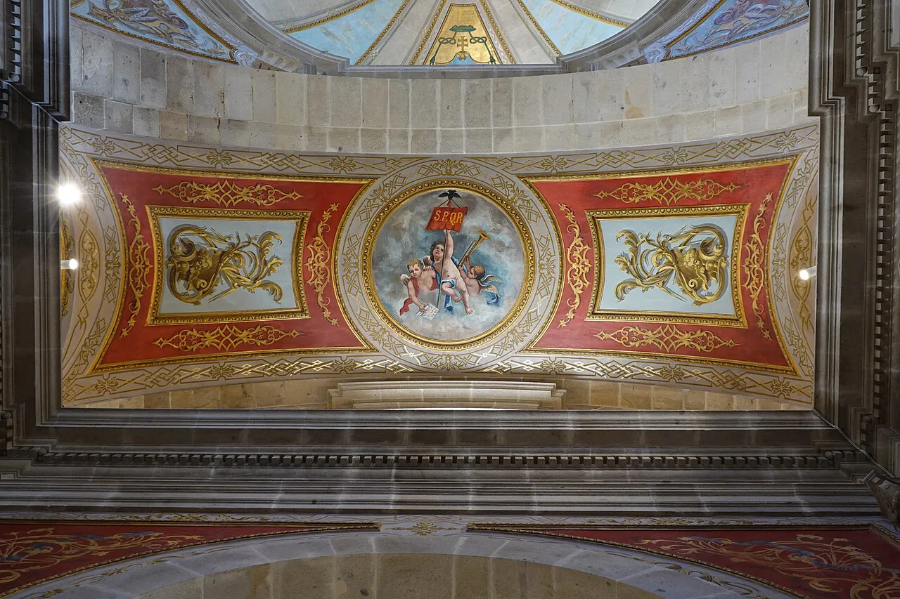 Painted ceiling inside the Basílica do Bom Jesus do Monte in Braga.