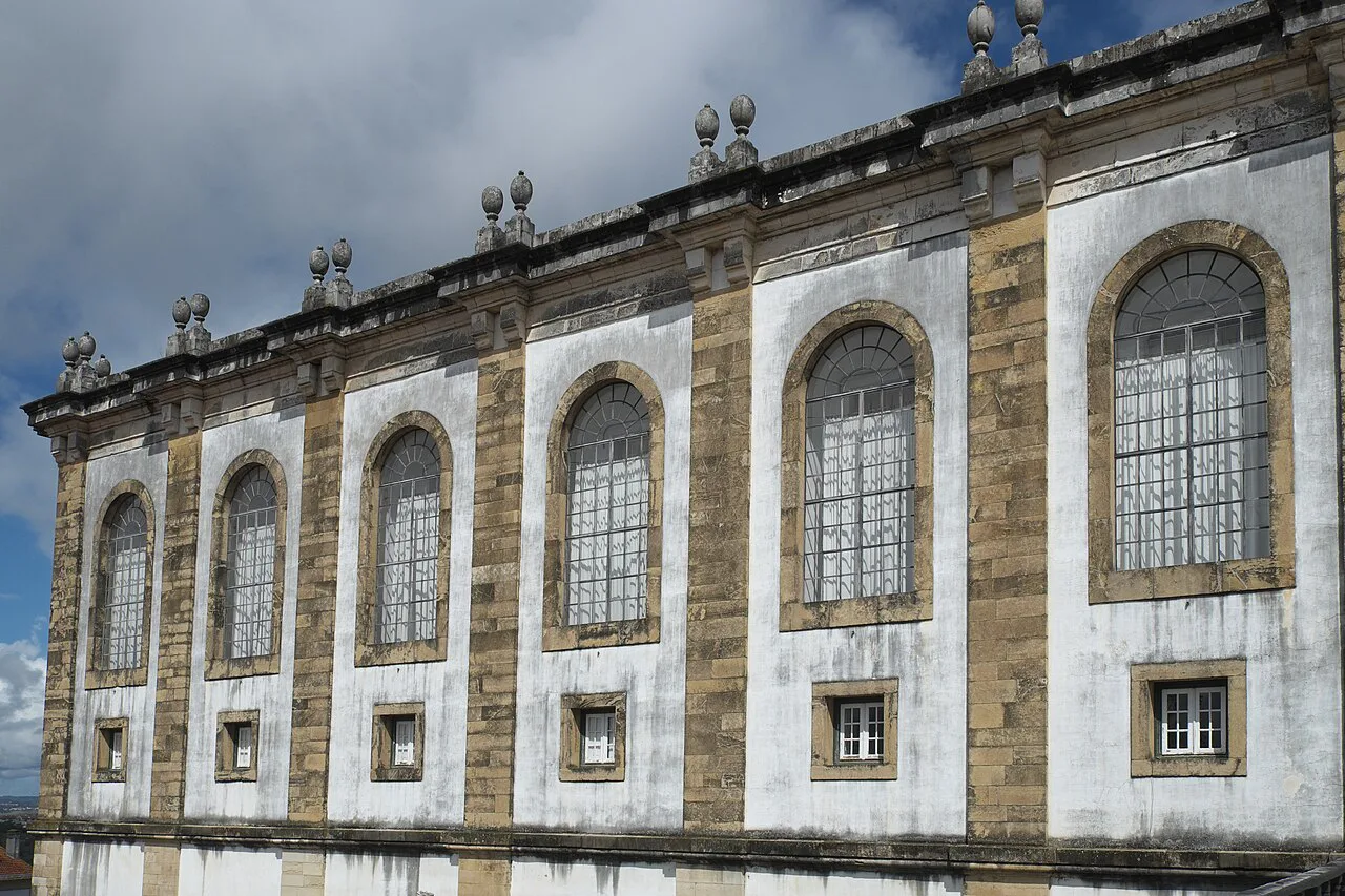 The exterior of the Biblioteca Joanina at the University of Coimbra.