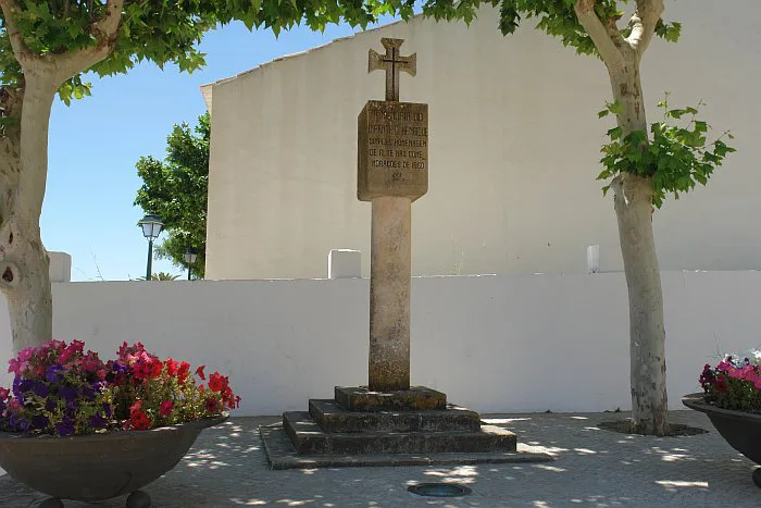 A stone cross in the village of Alte, Algarve.