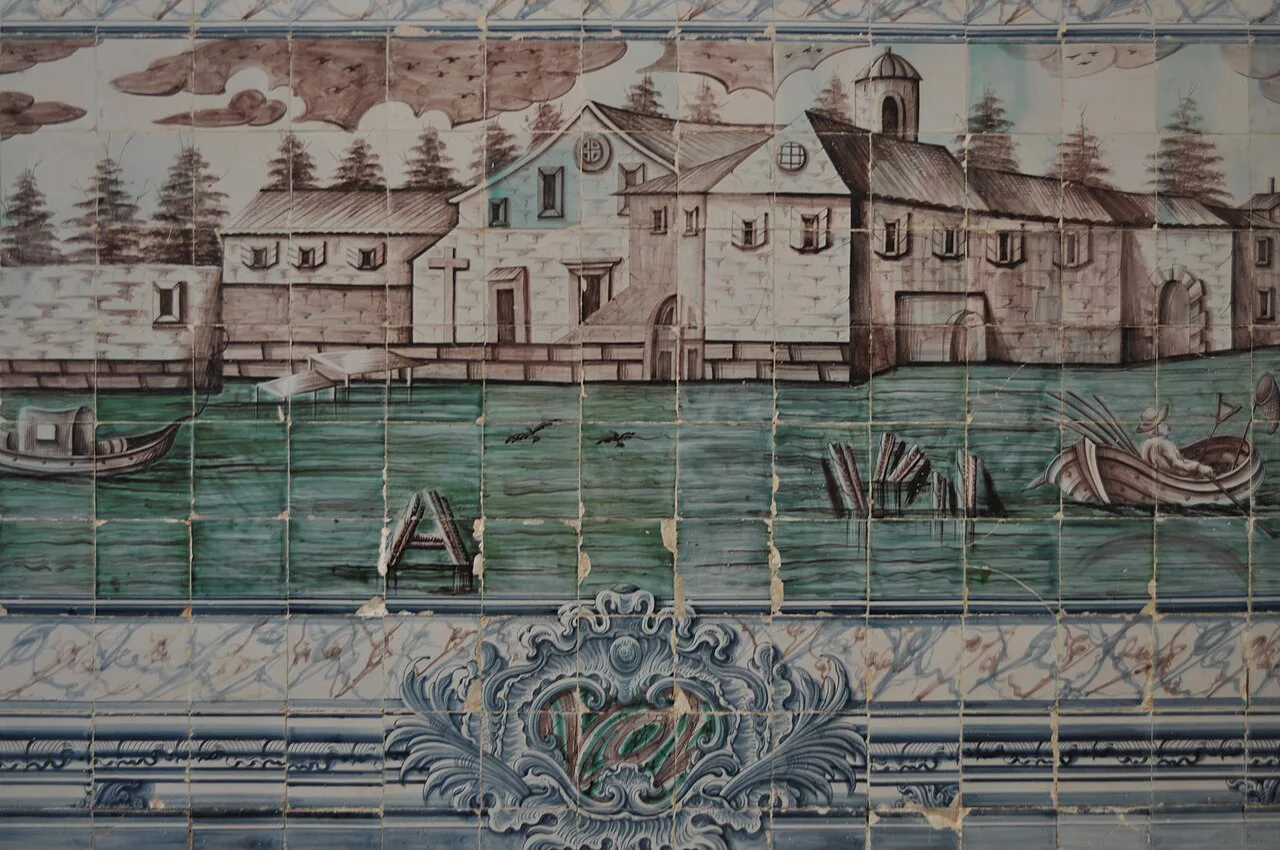 An azulejo panel at the Monastery of Arouca.