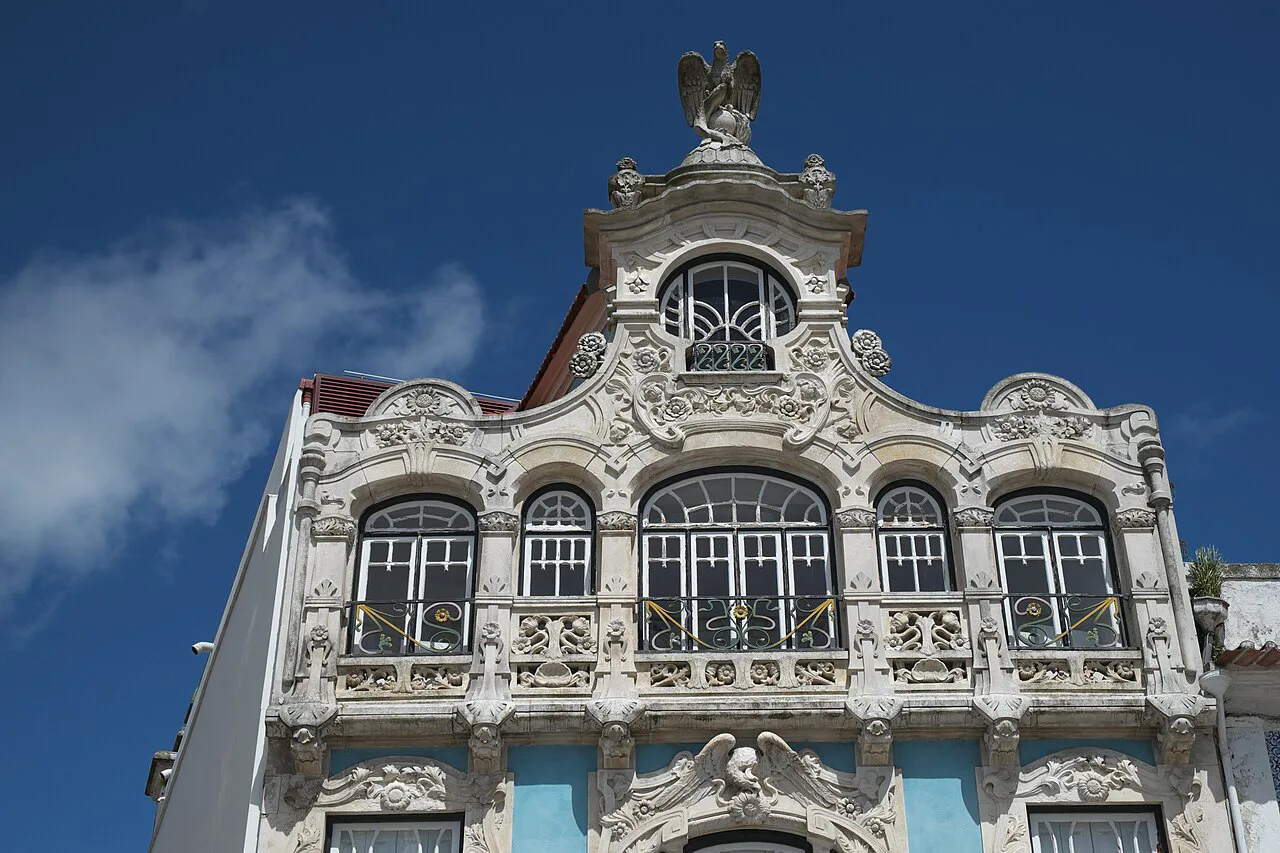 The Art Nouveau facade of the Casa do Major Pessoa in Aveiro.