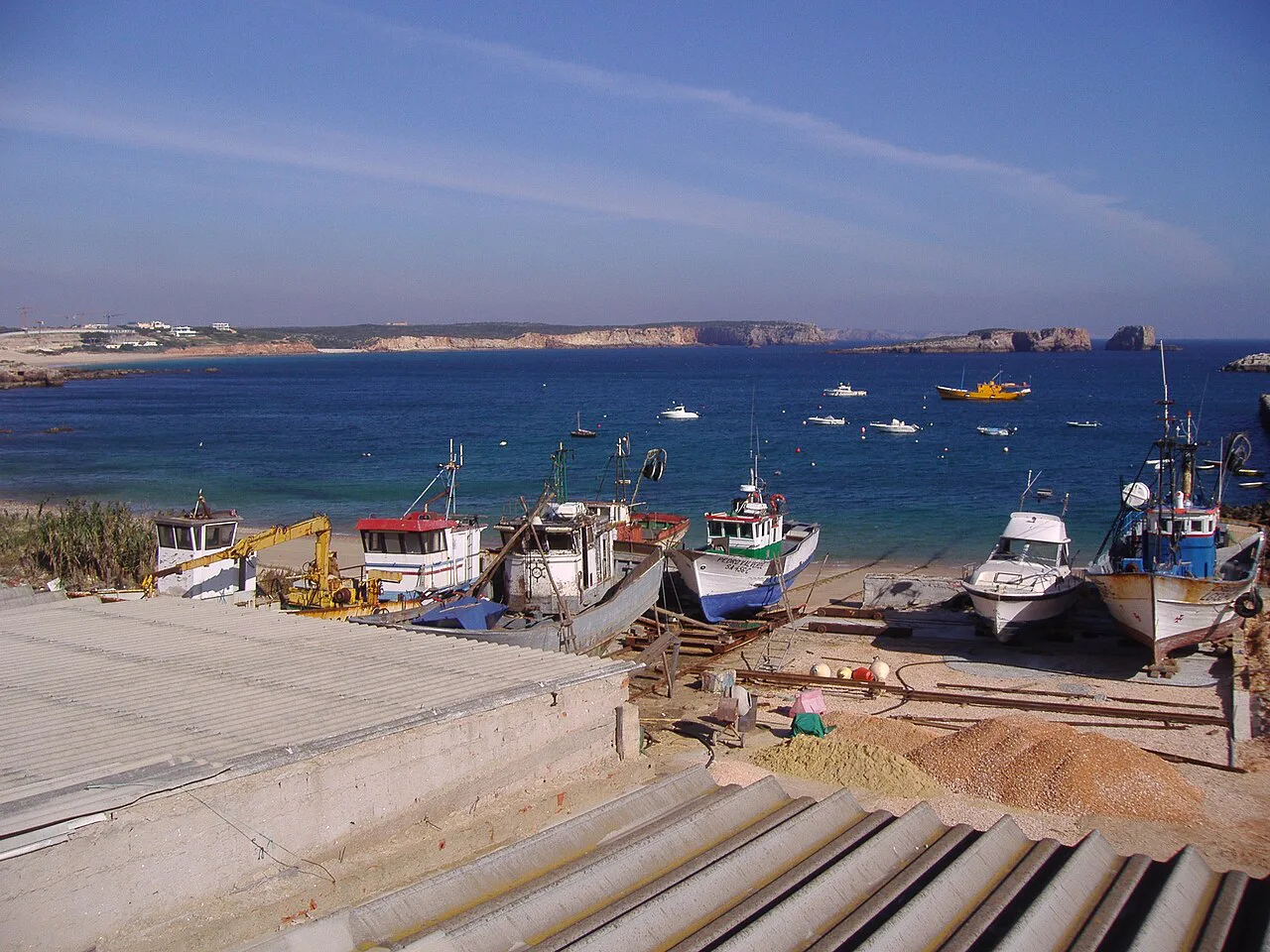 Fishing boats at the port of Baleeira in Sagres.