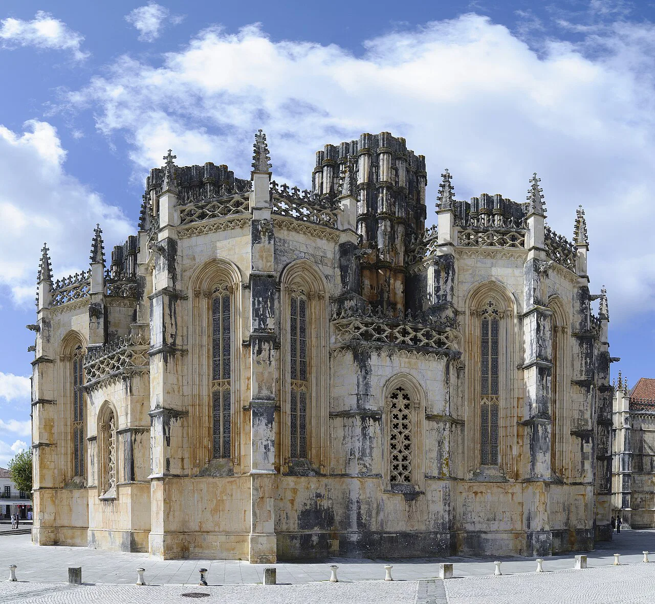 The Unfinished Chapels of Batalha Monastery seen from outside.