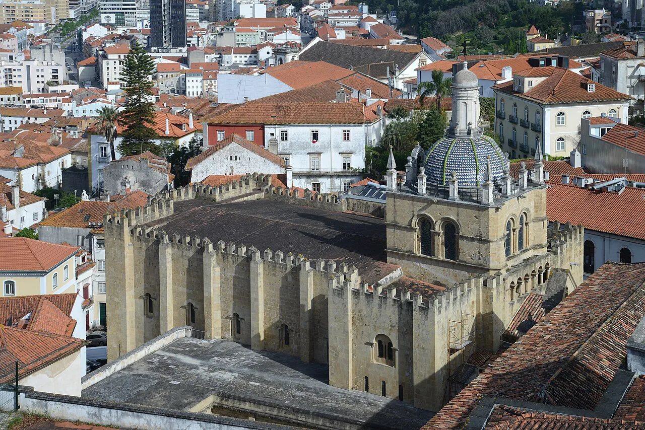 The Sé Cathedral of Coimbra seen from the University of Coimbra.