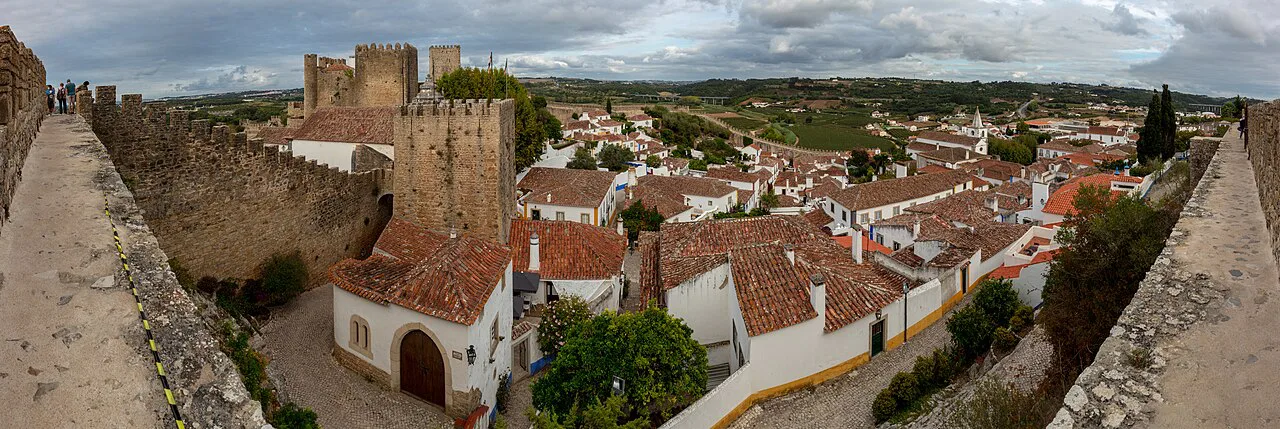 Panoramic view over the walled town of Óbidos.