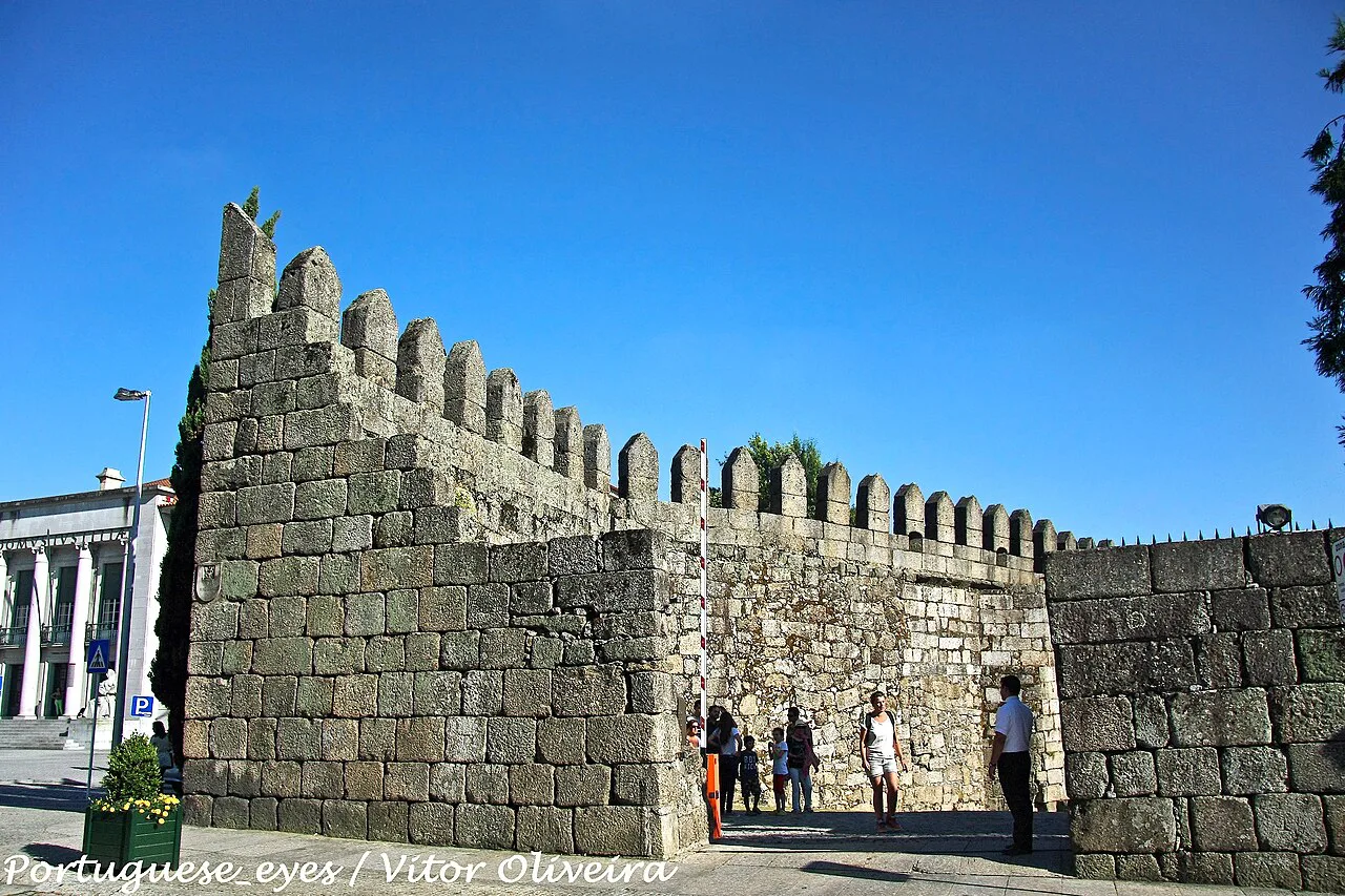 A section of the medieval walls of Guimarães.