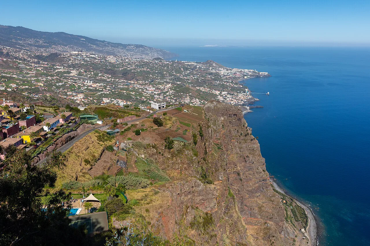Funchal and the coast viewed from Cabo Girão, Madeira.