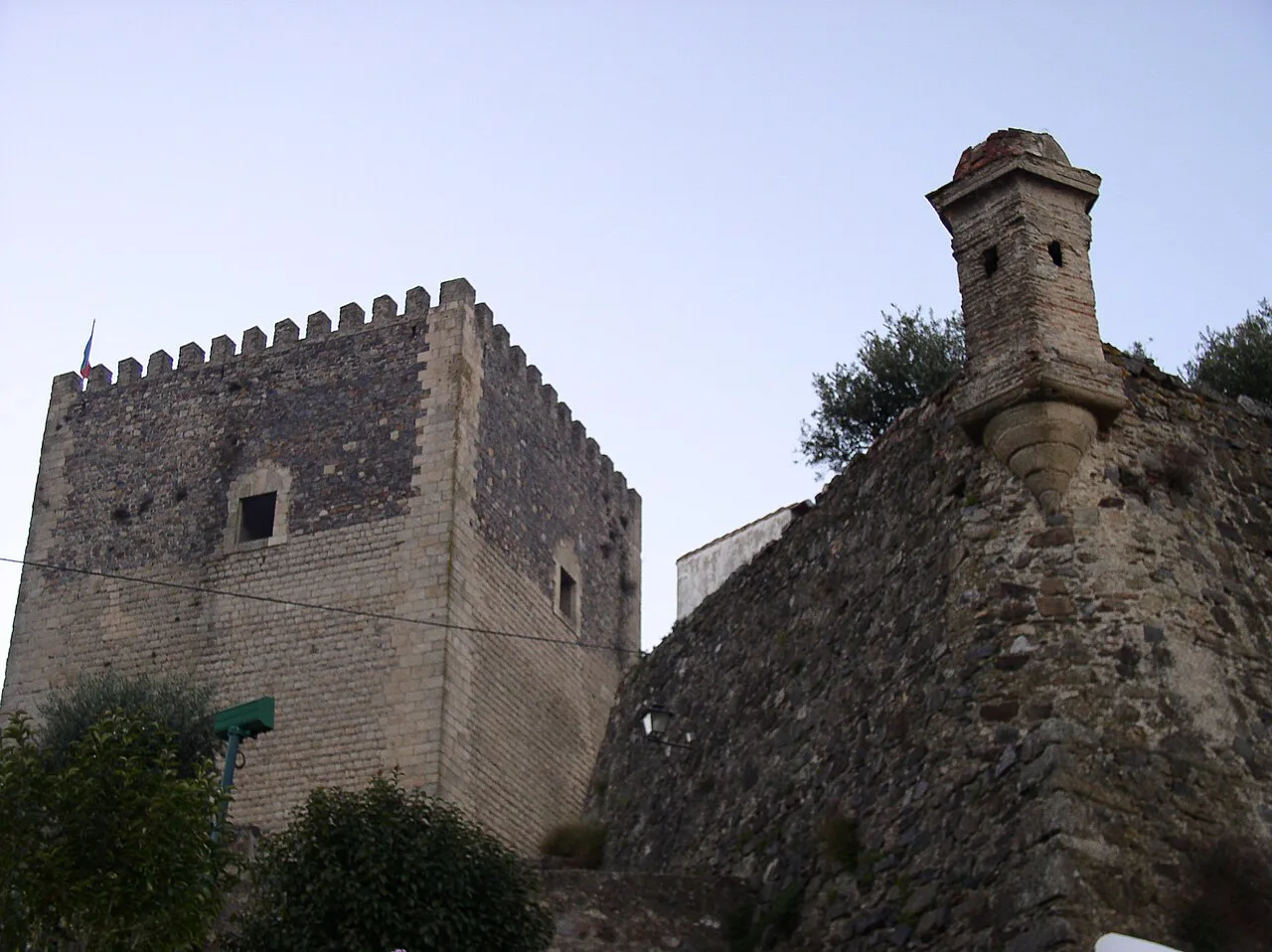 The castle keep and a corner bartizan on the fortifications of Castelo de Vide.