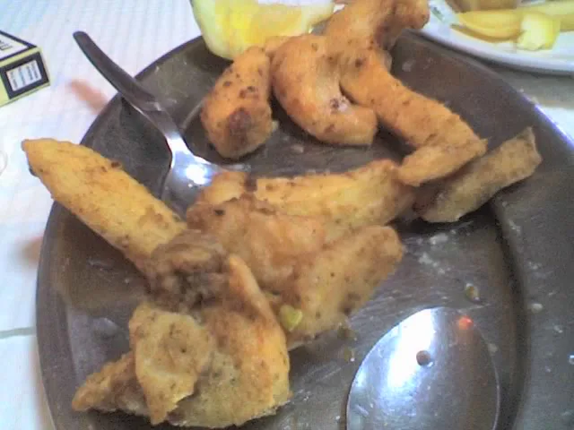 A serving of choco frito, the fried cuttlefish dish of Portuguese cuisine.