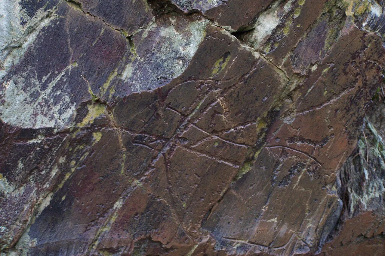 Engraved rock at the Penascosa rock-art site in the Côa Valley.