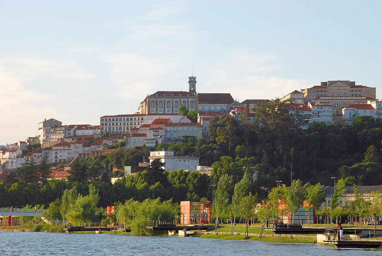 Coimbra's hillside old town seen from across the river.