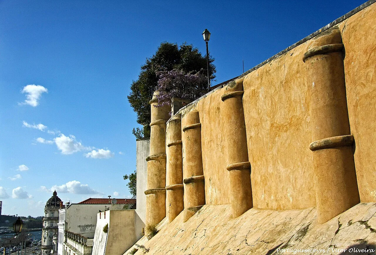 A section of the old city walls of Coimbra.