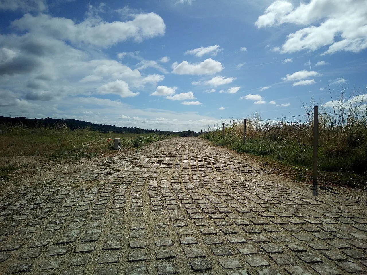 A stone-paved Roman road at Conímbriga near Condeixa-a-Nova.