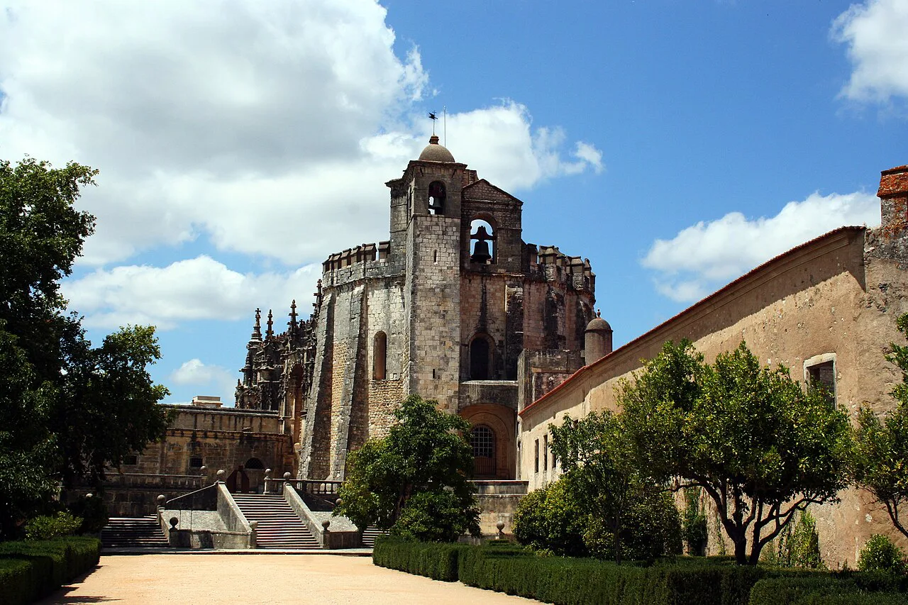 The Convent of Christ in Tomar seen from its gardens.