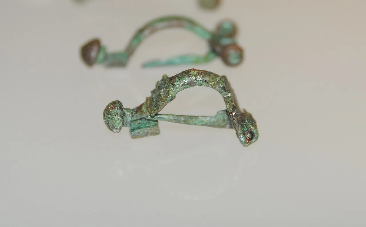 Bronze Roman fibulae on display in the Dom Diogo de Sousa Museum in Braga.