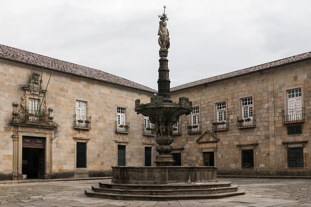 The fountain in front of the old Archbishop's Palace in Braga.