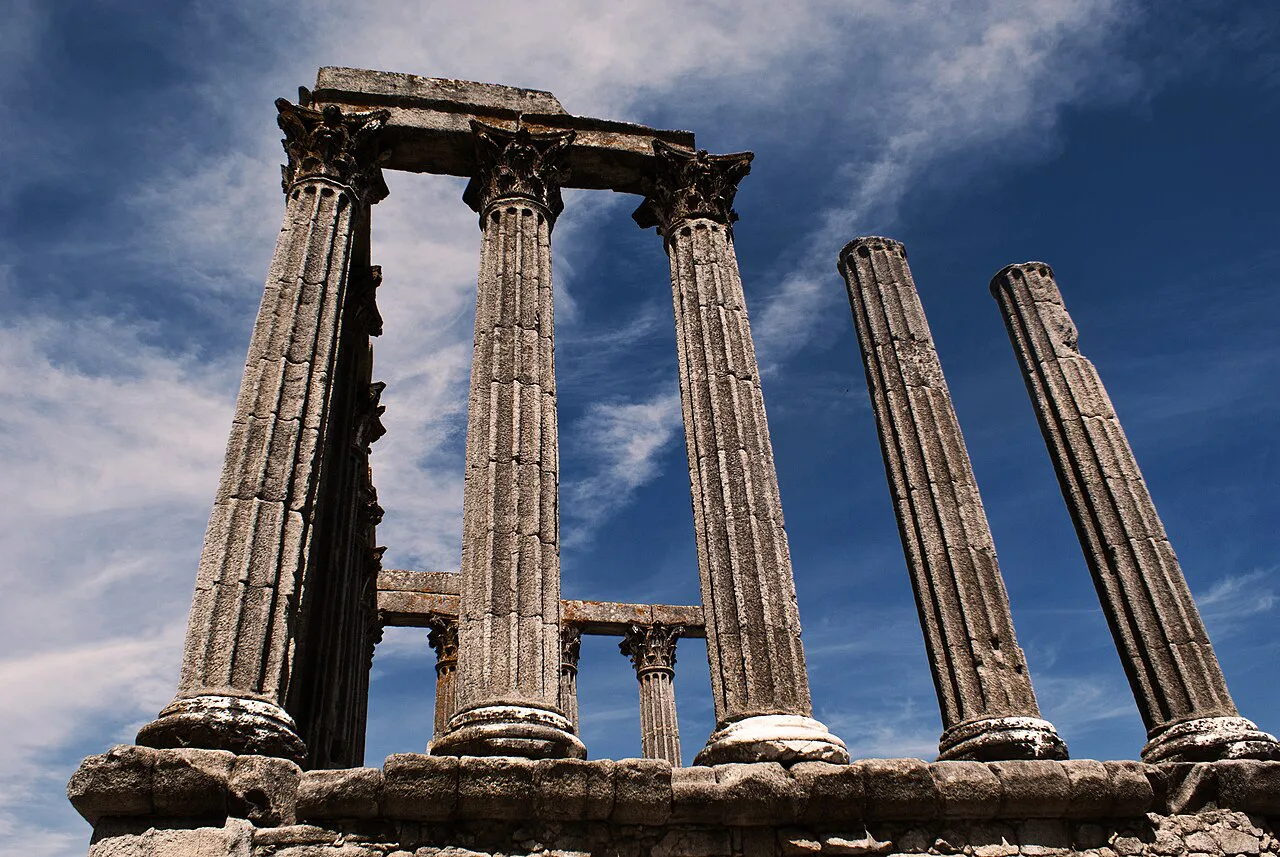 The Roman Temple of Évora, also known as the Temple of Diana.