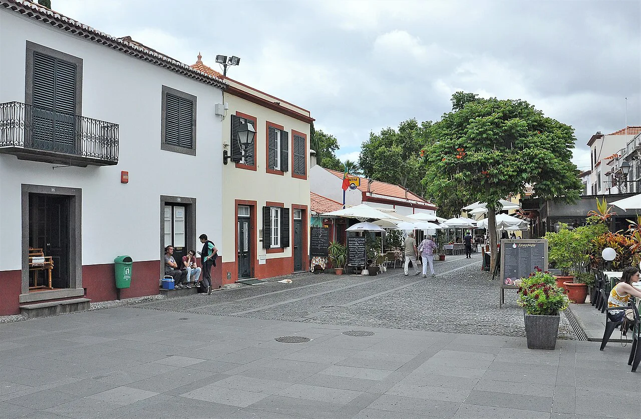 A pedestrian street in the historic centre of Funchal.