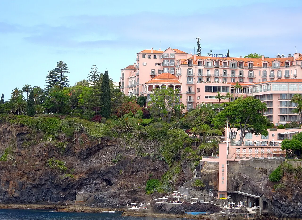 Reid's Palace hotel above the seafront in Funchal, Madeira.