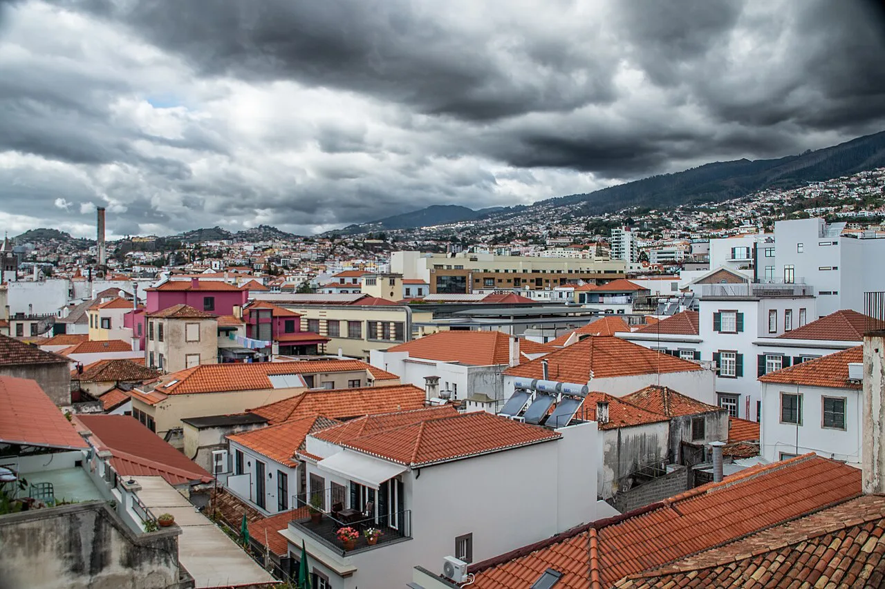 Rooftops of Funchal seen from the Madeira Story Centre.