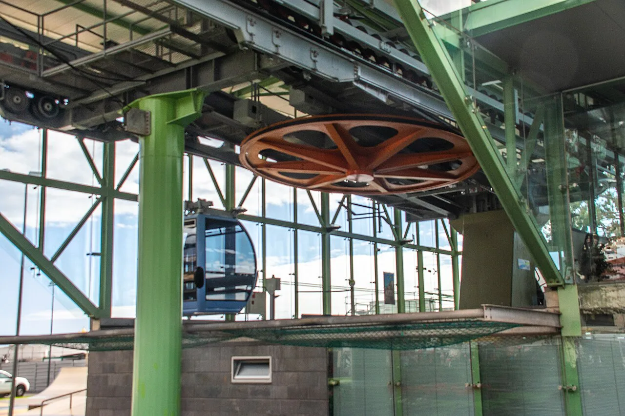 The cable car station seen from the rooftop of the Madeira Story Centre in Funchal.