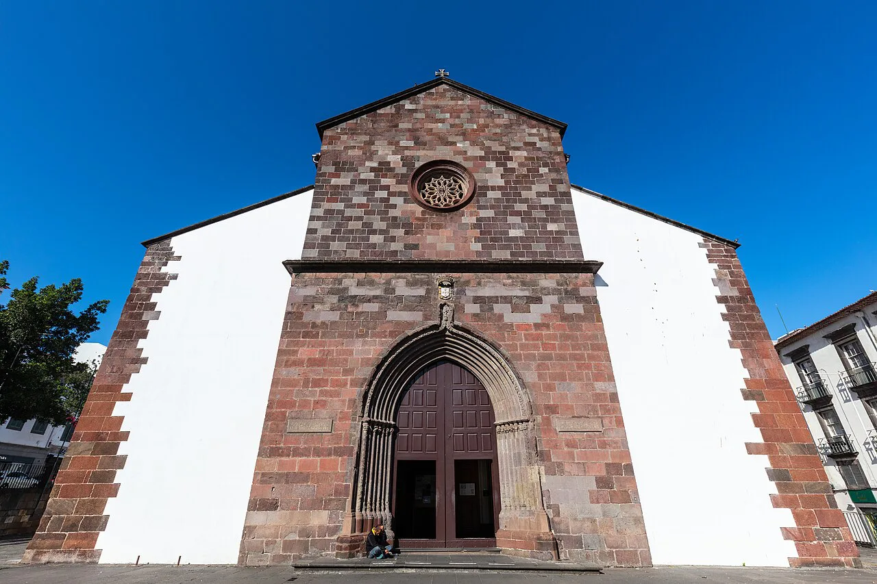 The west front of Funchal Cathedral in Madeira.