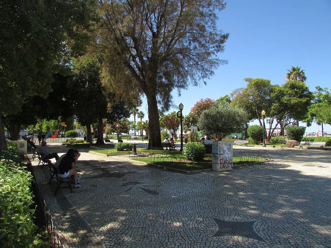 Paths and trees in the Jardim Manuel Bivar in Faro.