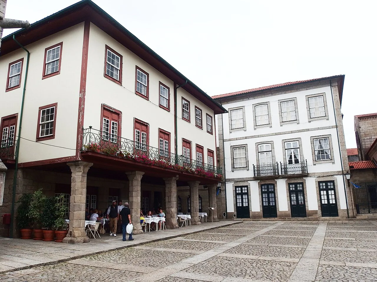 Balconied townhouses on the Largo da Oliveira in Guimarães.