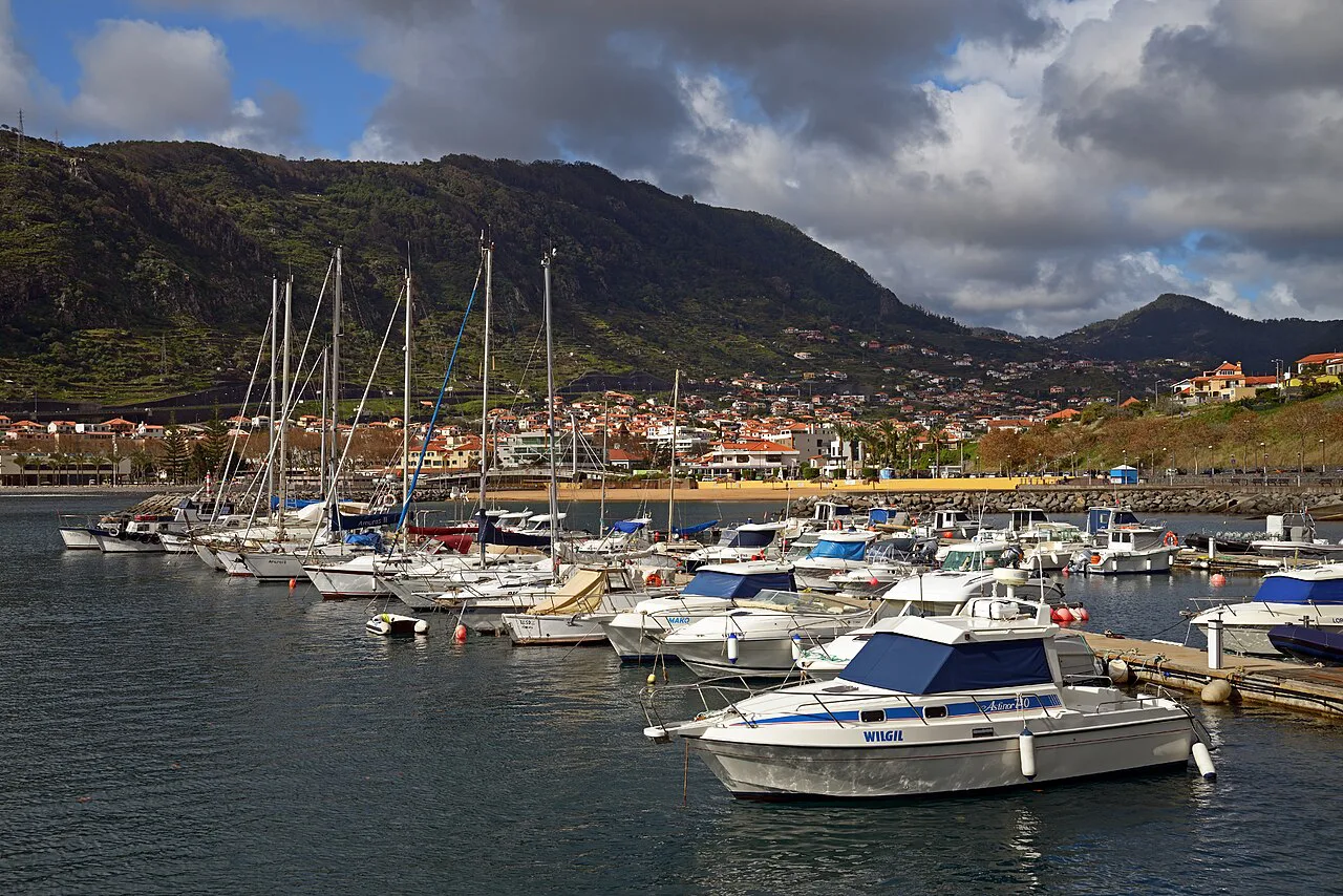 Boats in the marina at Machico, Madeira.