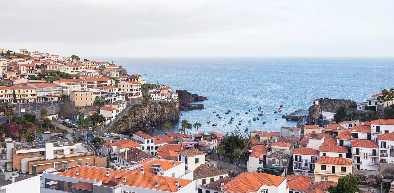 The bay of Câmara de Lobos in Madeira.
