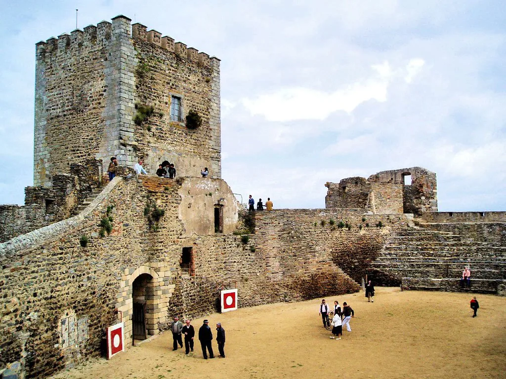 The keep and walls of Monsaraz Castle in the Alentejo.