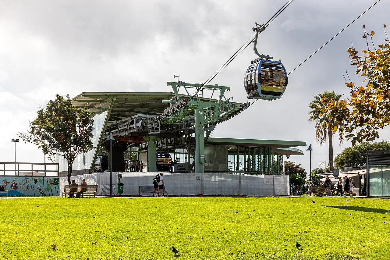 The lower station of the Funchal to Monte cable car.