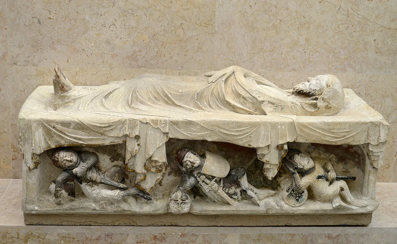 A Gothic sculpture of the entombed Christ from the 14th or 15th century at the Museu Nacional de Machado de Castro in Coimbra.