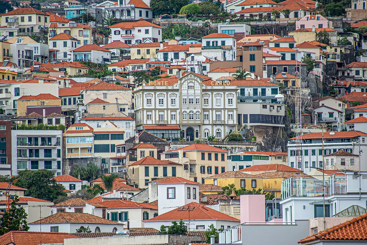 Funchal's rooftops seen from the Madeira Story Centre roof terrace.