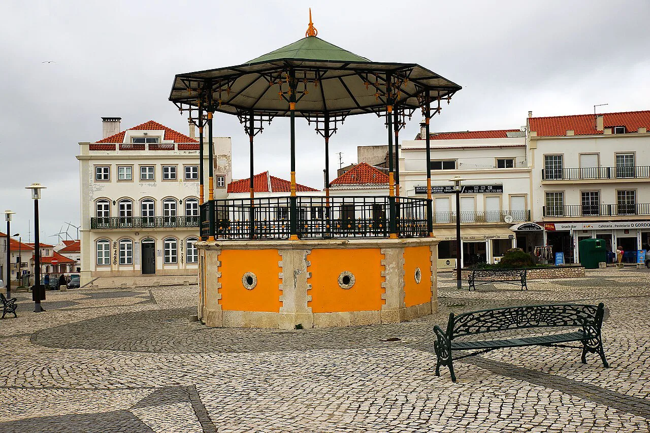 A bandstand on Largo de Nossa Senhora da Nazaré in Nazaré.
