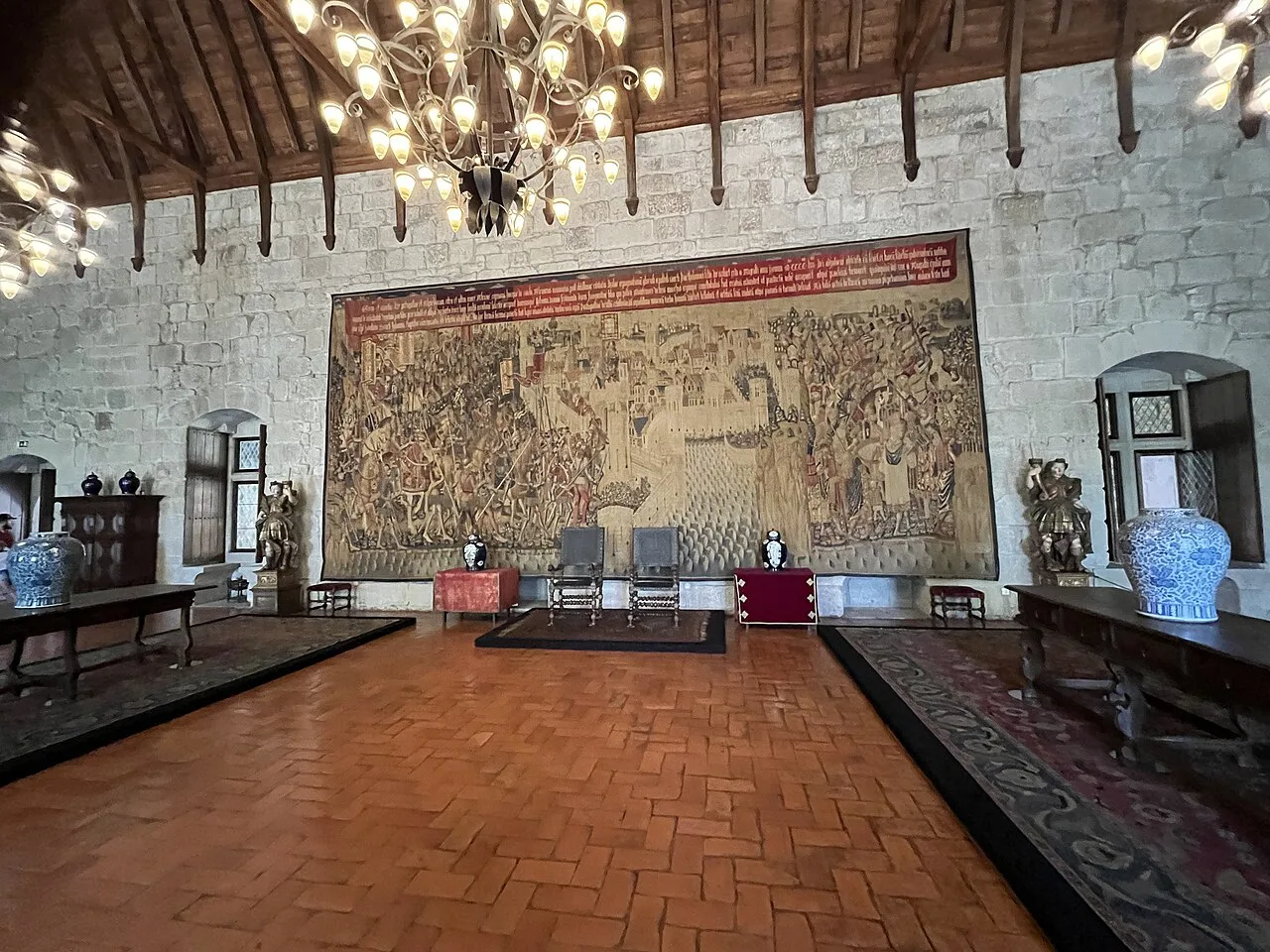 A tapestry hall in the Palace of the Dukes of Braganza in Guimarães.