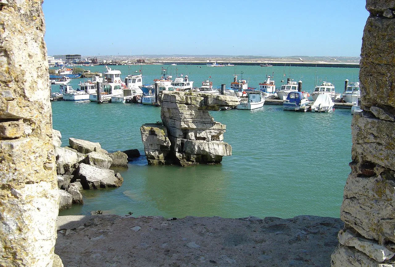 Fishing boats in the harbour at Peniche.