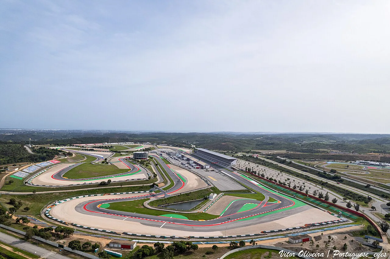 An aerial view of the Autódromo Internacional do Algarve at Portimão.