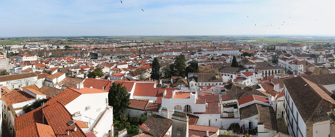 Rooftops of Évora seen from the roof of the cathedral.