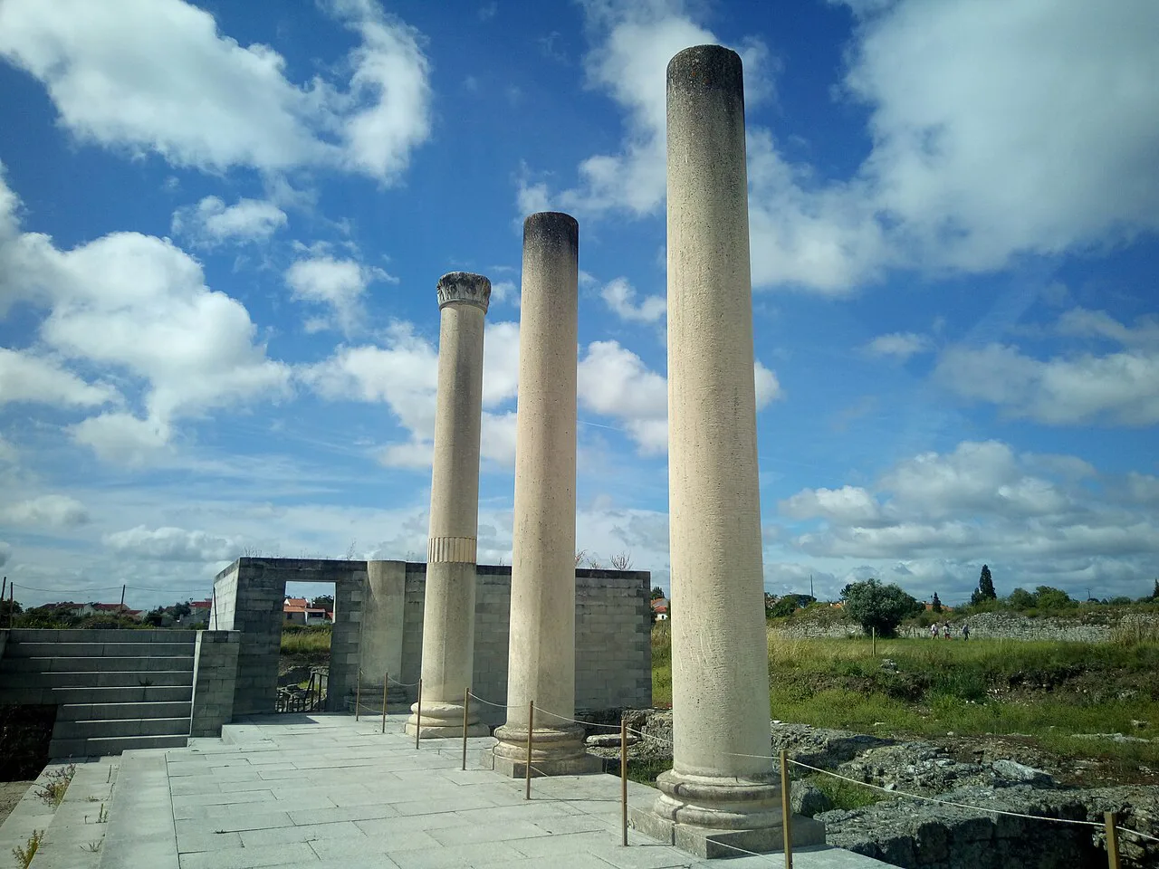Standing columns among the ruins of the Roman city of Conímbriga near Condeixa-a-Nova.