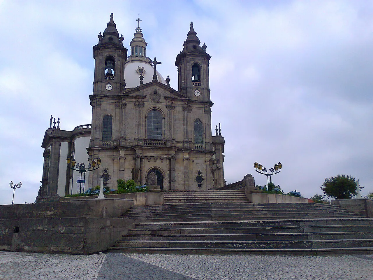 The façade of the Sanctuary of Nossa Senhora do Sameiro in Braga.