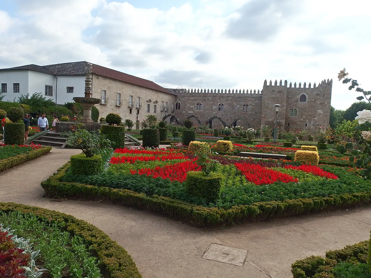 Formal flowerbeds of the Jardim de Santa Barbara in Braga.