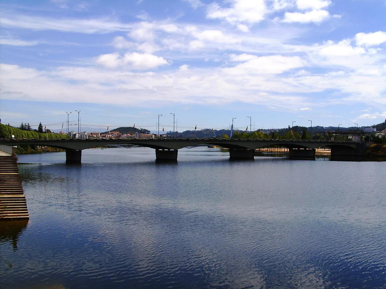 The Ponte de Santa Clara over the River Mondego in Coimbra.