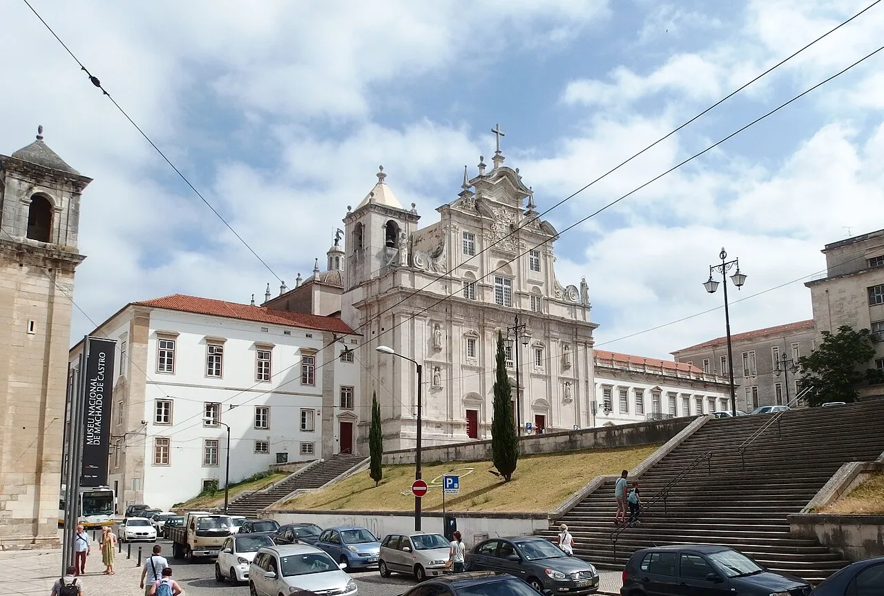 The Sé Nova, Coimbra's New Cathedral, seen from the square below.