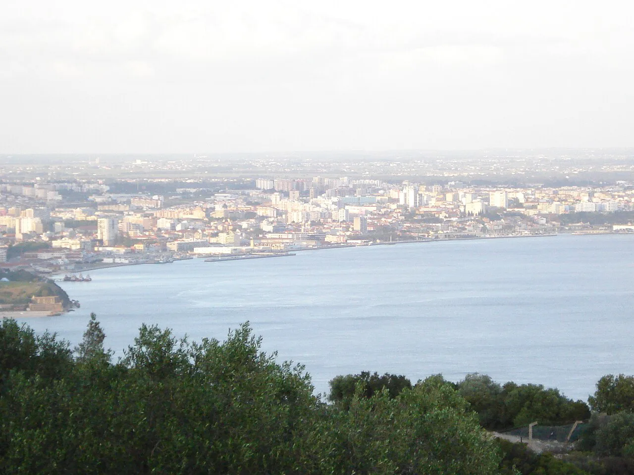 A view of Setúbal across the water from the Arrábida Natural Park.