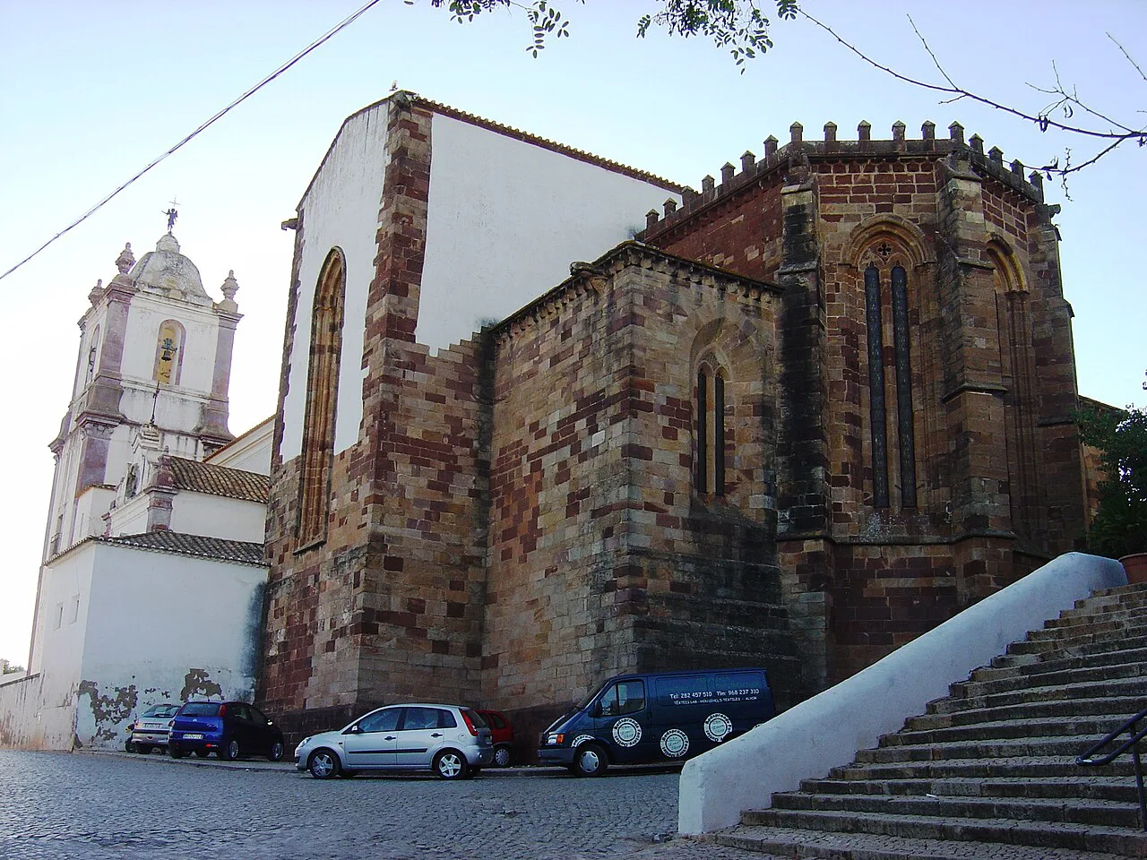 Silves Cathedral and the steps leading up to it.