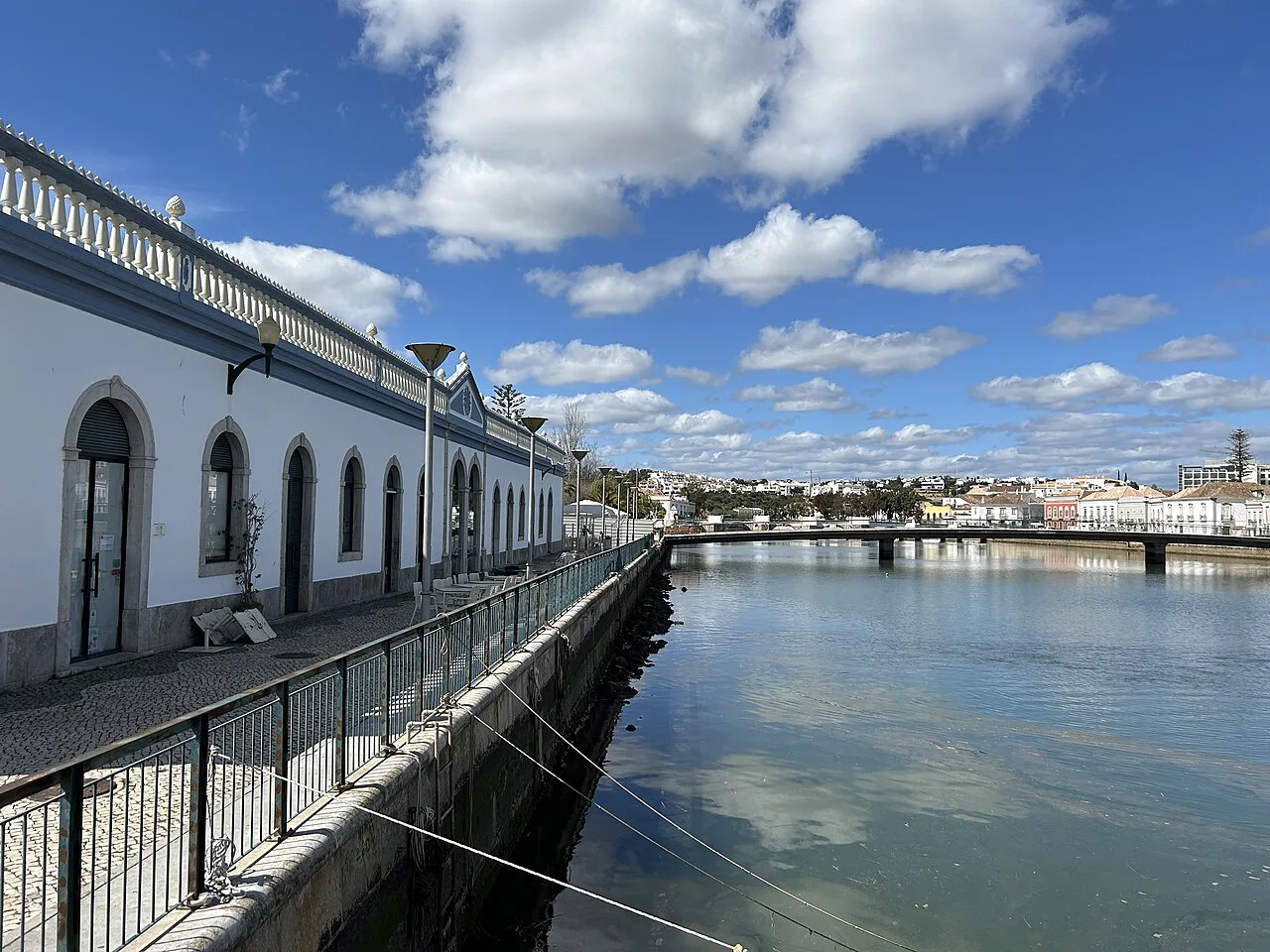 Tavira's old fish market seen from the river.