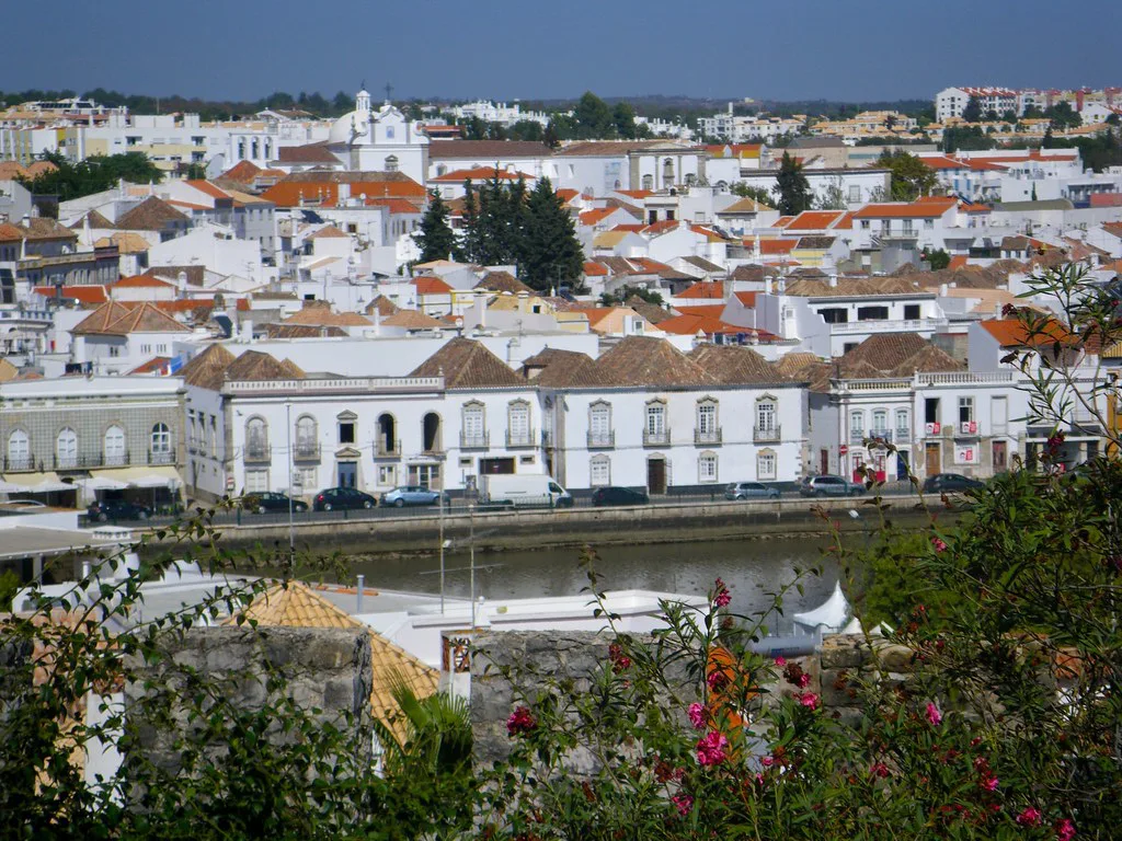 A view over Tavira and its rooftops from the castle.