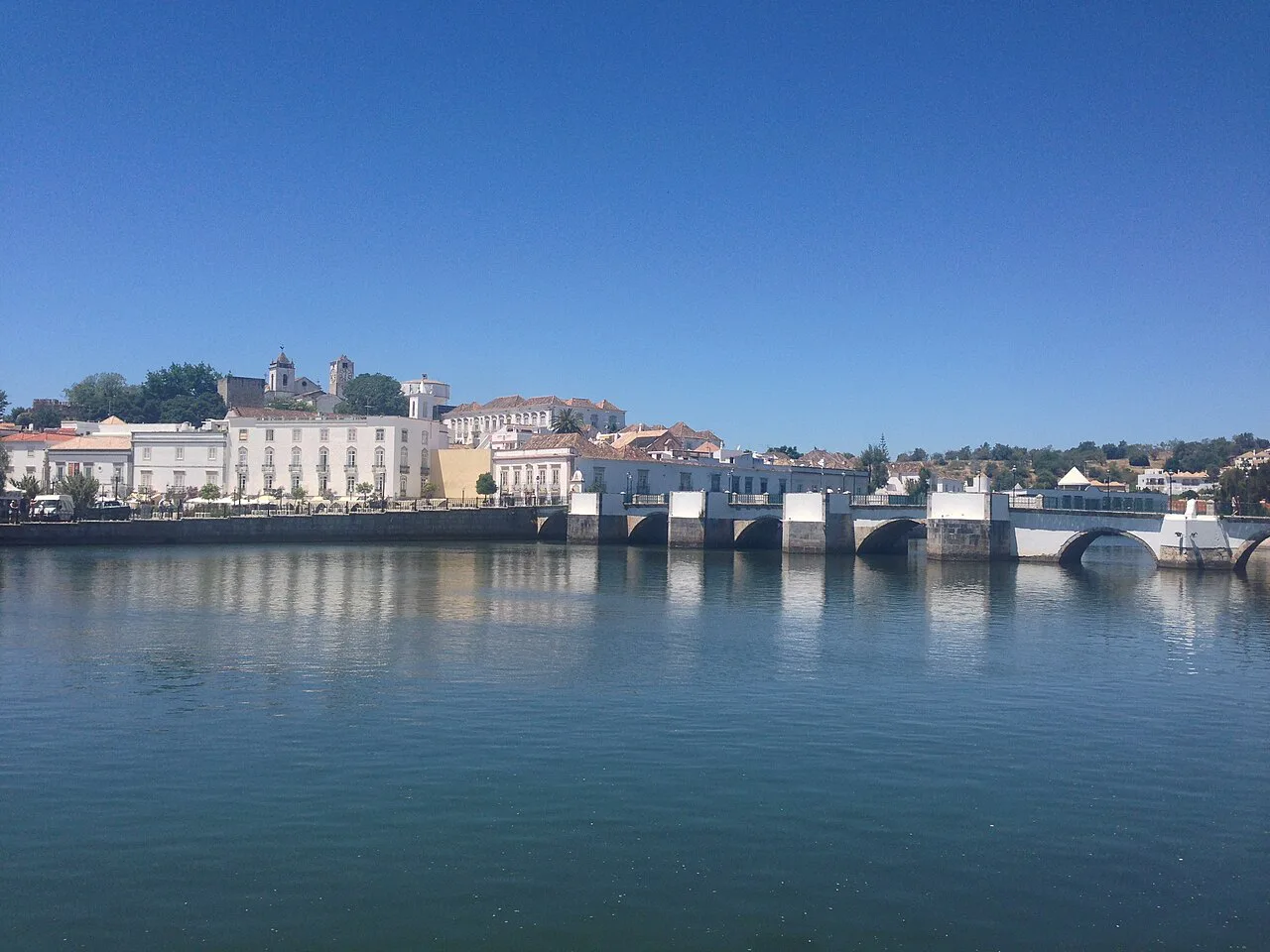 The old bridge across the River Gilão in Tavira.
