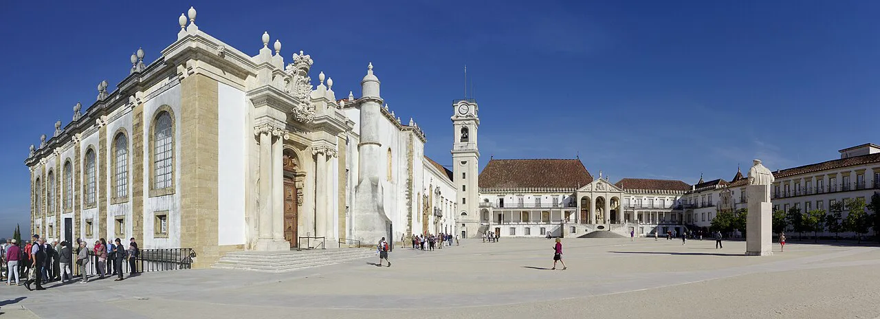 The courtyard and buildings of the University of Coimbra.